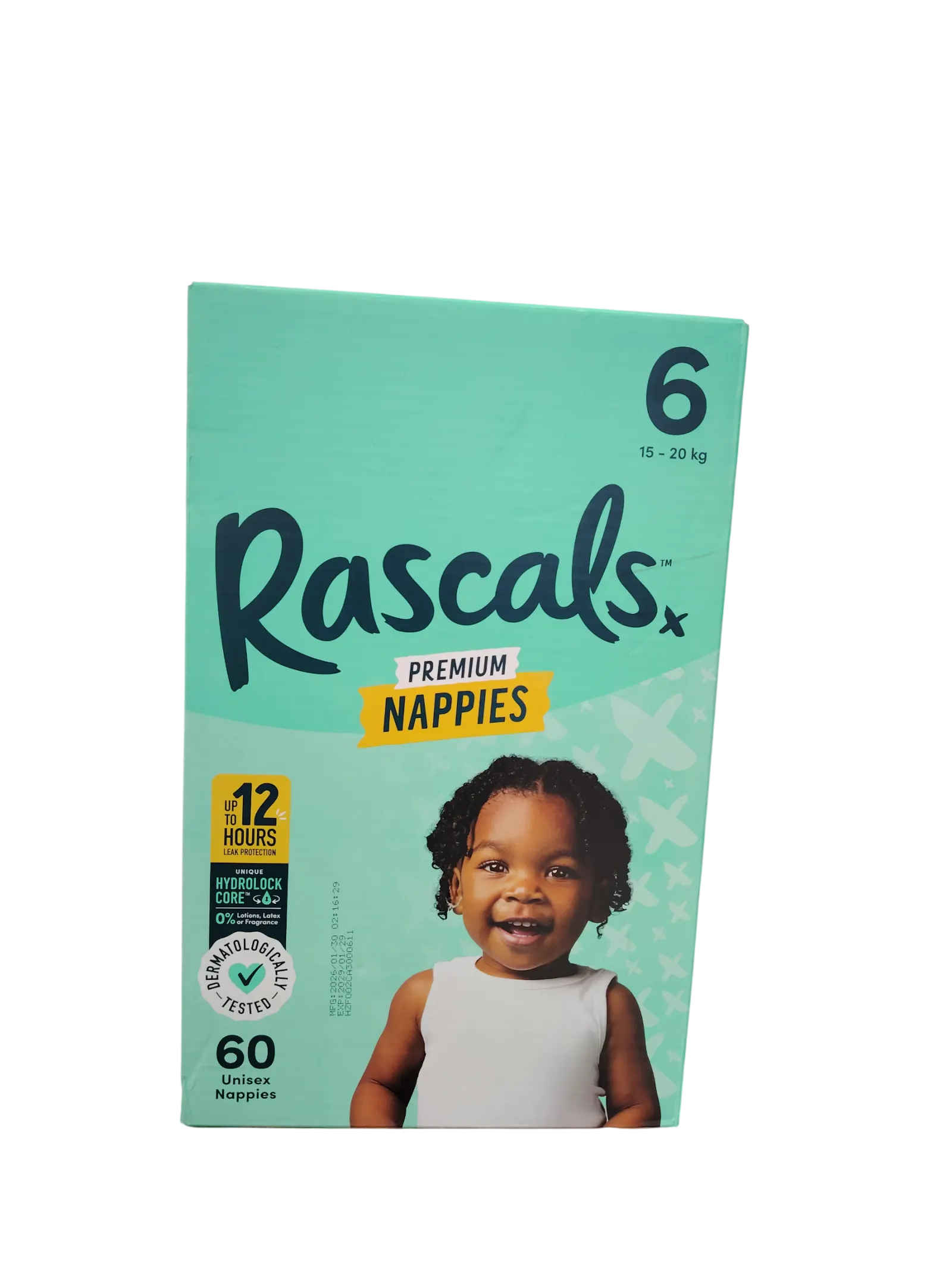 Rascals Jumbo Box Size 6 - 60Pcs