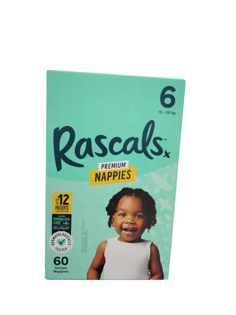 Rascals Jumbo Box Size 6 - 60Pcs