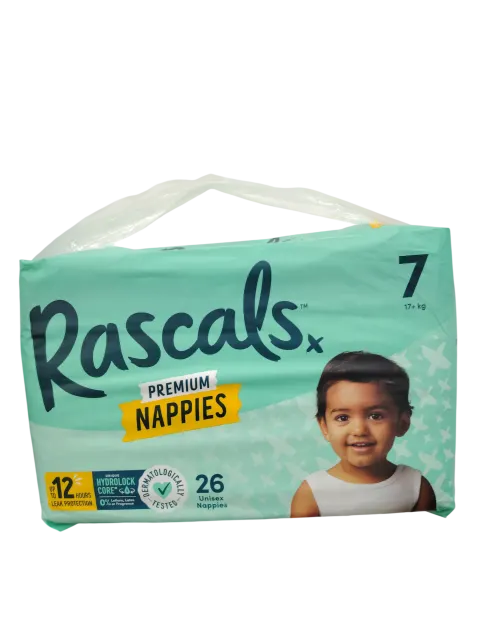 Rascals Jumbo Diapers Size 7 - 26Pc