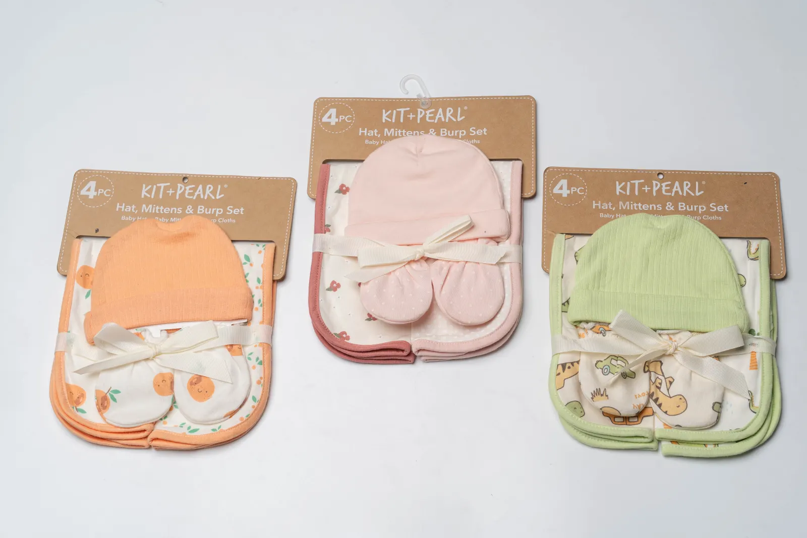 Hat, Mitten & Burp 4Pc Set
